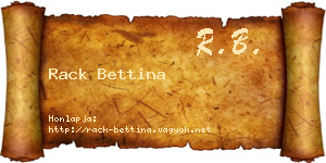 Rack Bettina névjegykártya